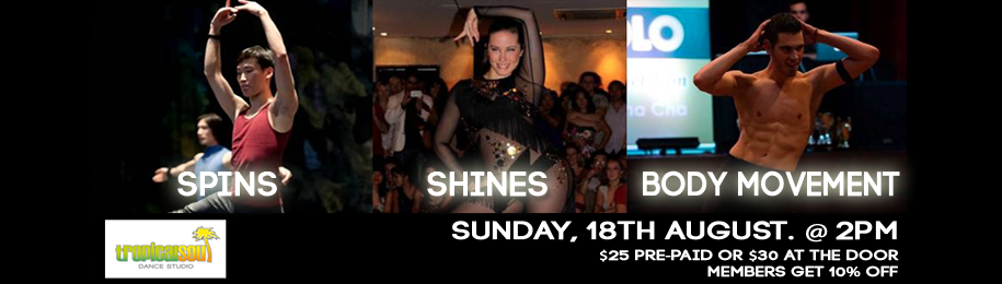 SPINS, SHINES & BODY MOVEMENT WORKSHOP – Sunday, 18th of August