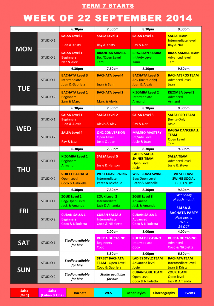 TIMETABLE 2014 - Term 7 WEB