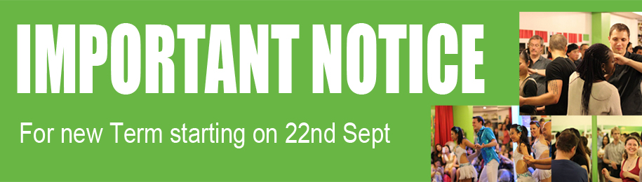 Important Notice – For new Term starting in Sept