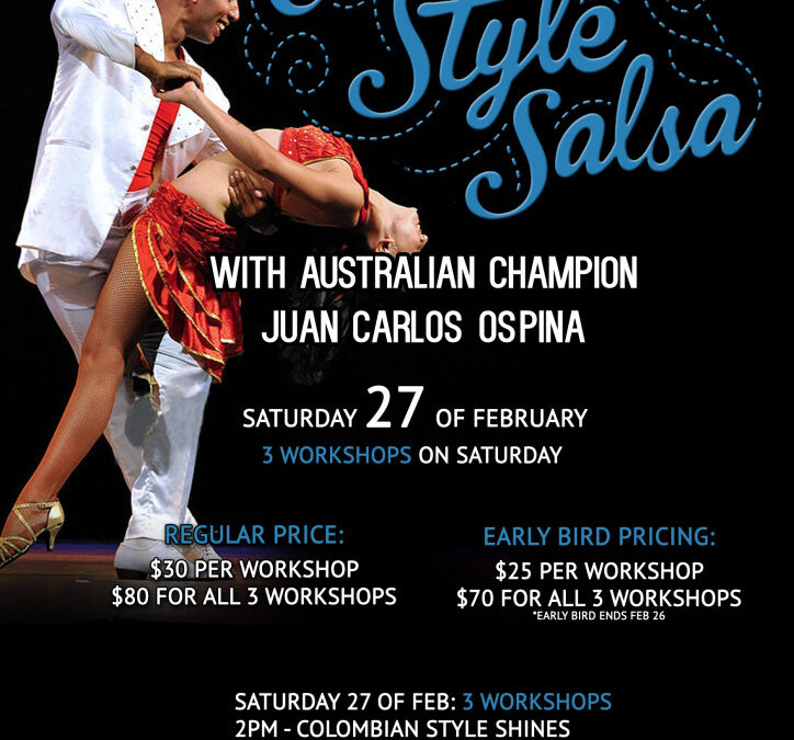COLOMBIAN SALSA – Workshops with Australian Champion Juan Carlos Ospina